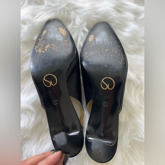 St.John sling back woman’s pumps size 7.5 color black made in Italy - Picture 6 of 9